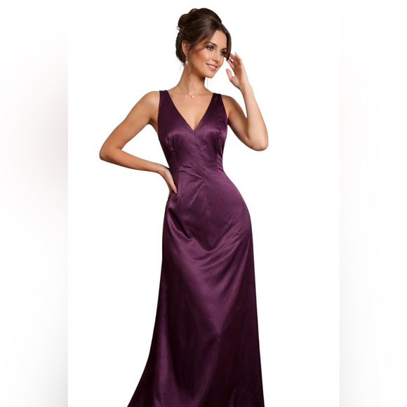 zara woman Dresses & Skirts - Elegant long gown by Zara Women in a deep plum shade size 10